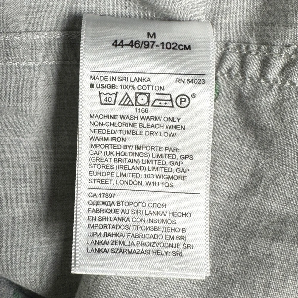 Banana Republic Mens Luxe Poplin Shirt Grey‎ Lime Slice Print Slim Fit Medium